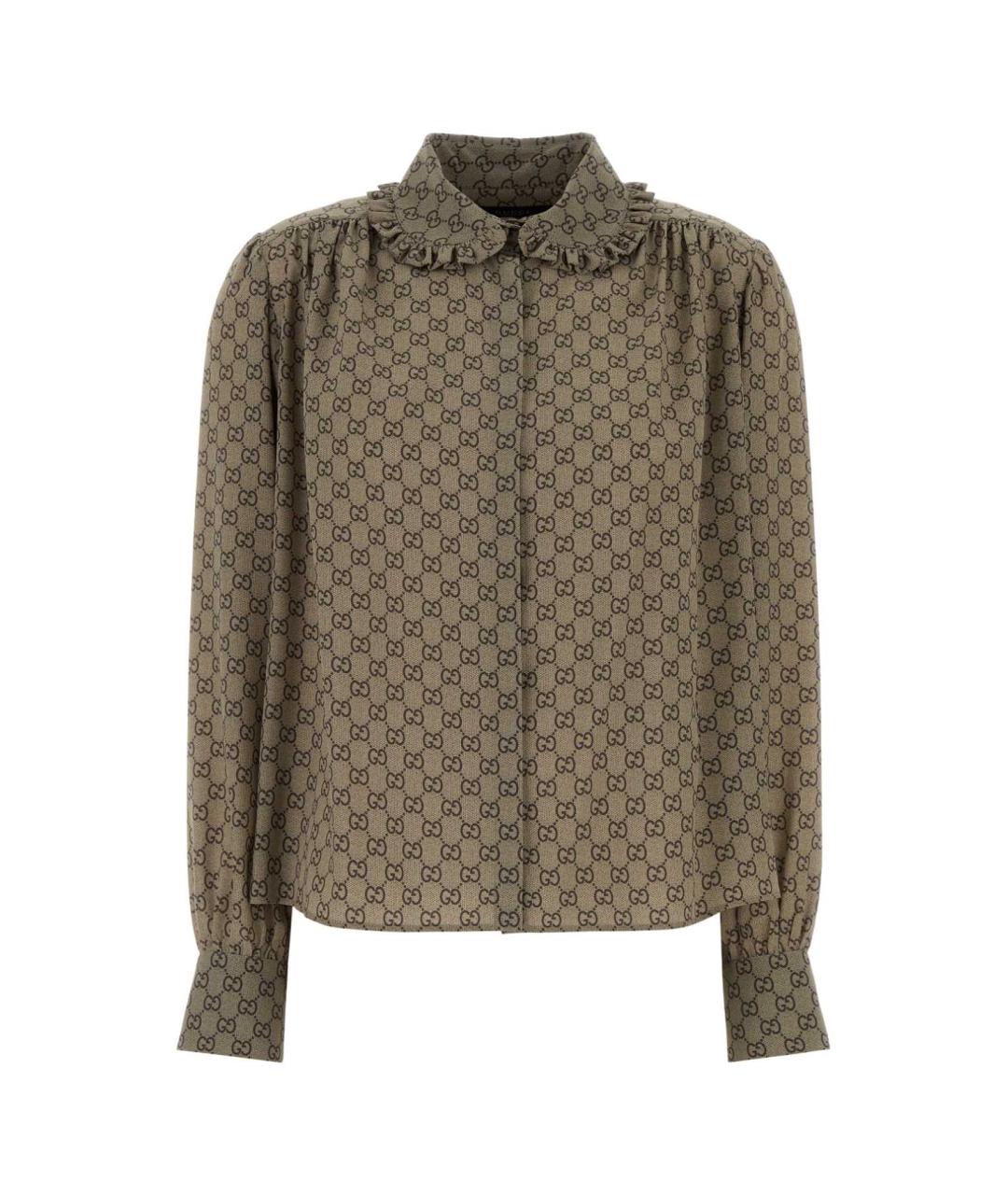 GUCCI Бежевая шелковая блузы, фото 1
