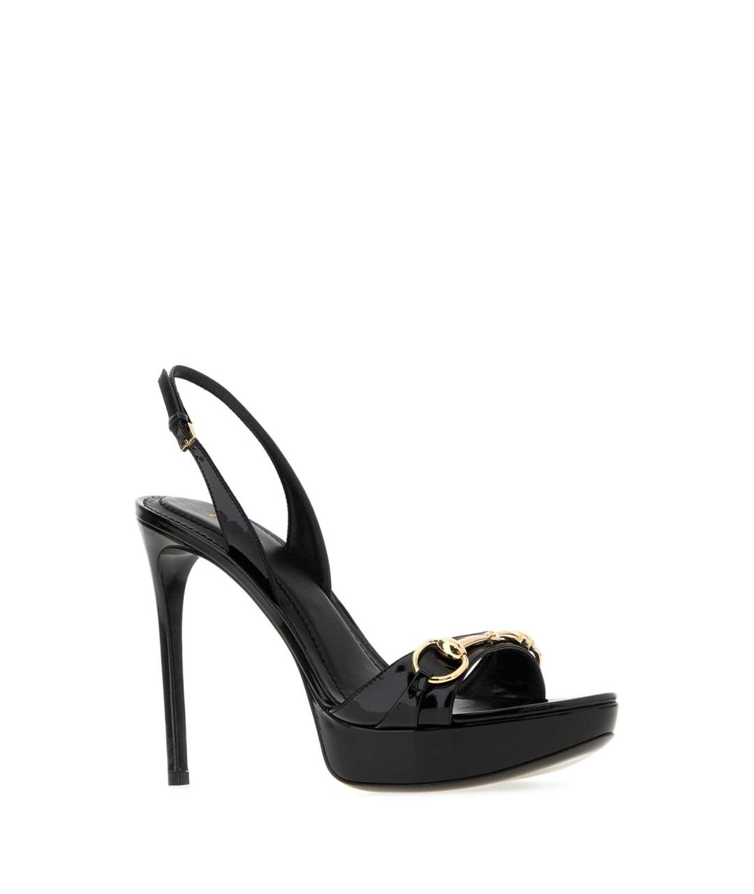 GUCCI Черные босоножки из лакированной кожи, фото 2