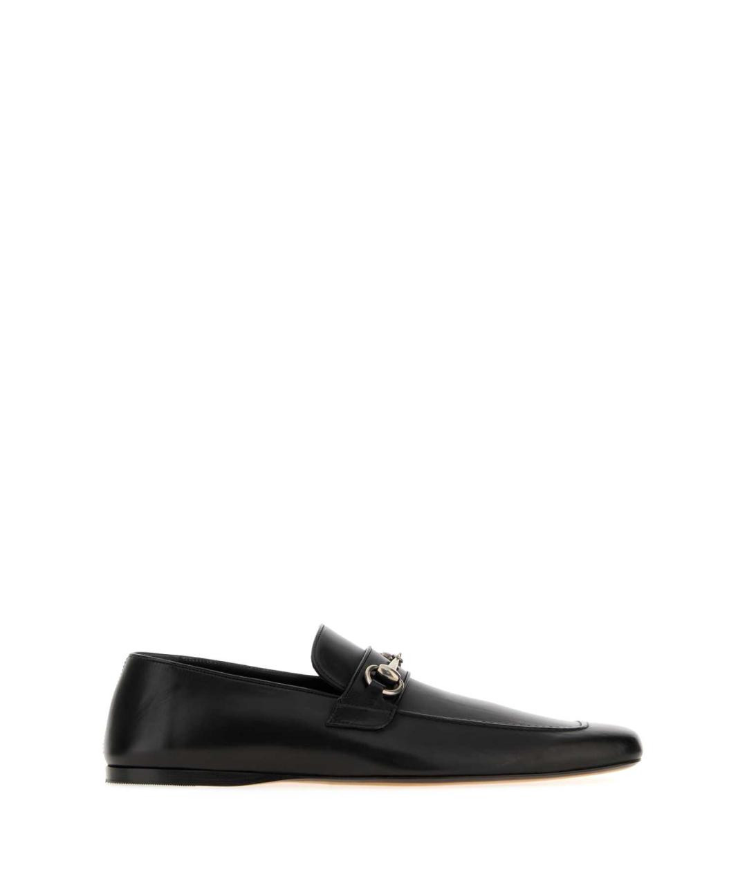 GUCCI Черные кожаные лоферы, фото 1