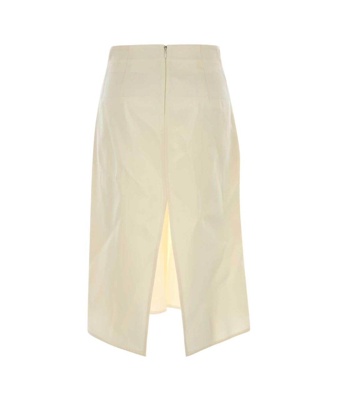 BOTTEGA VENETA Бежевая купровая юбка миди, фото 2