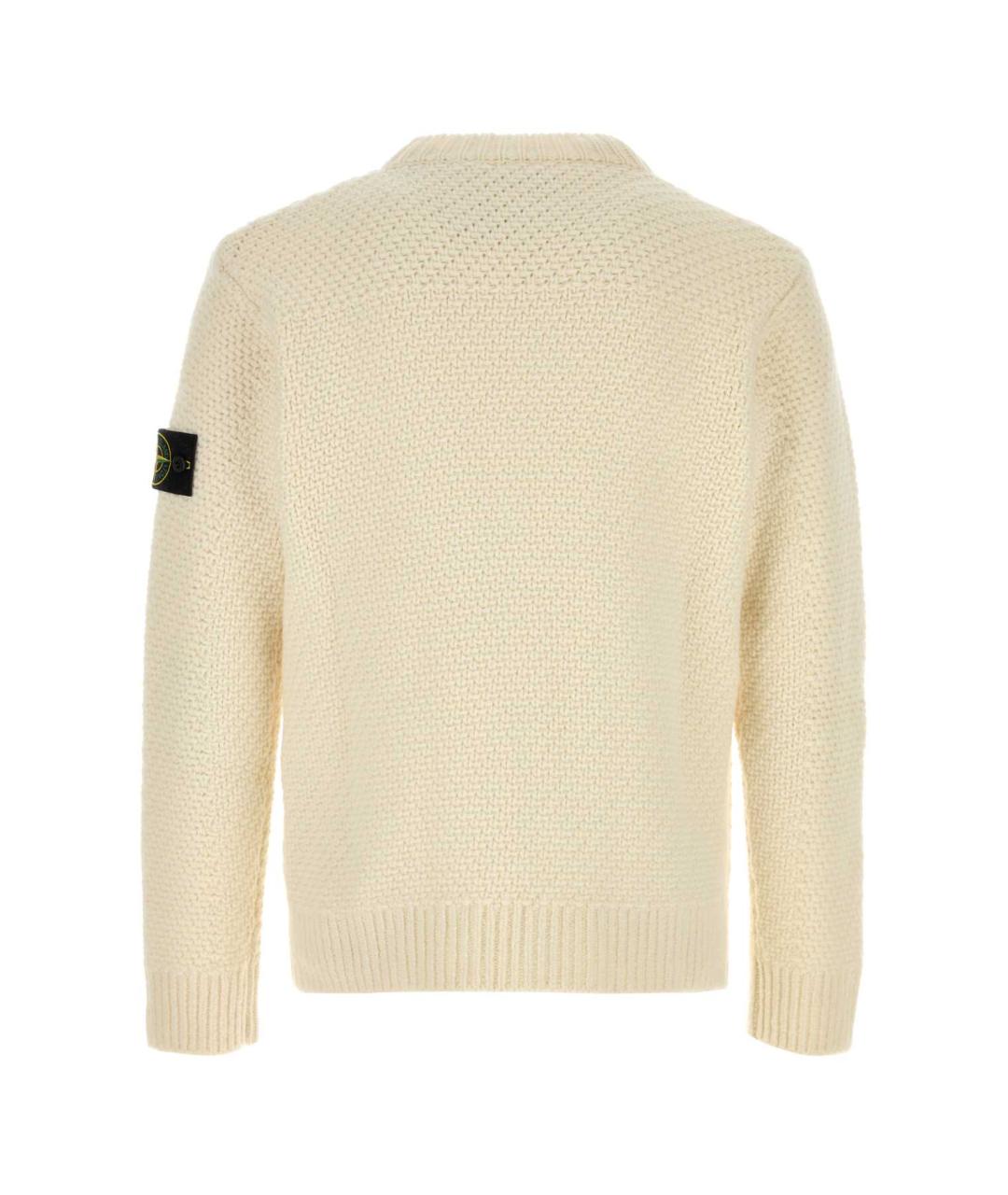 STONE ISLAND Белый шерстяной джемпер / свитер, фото 2