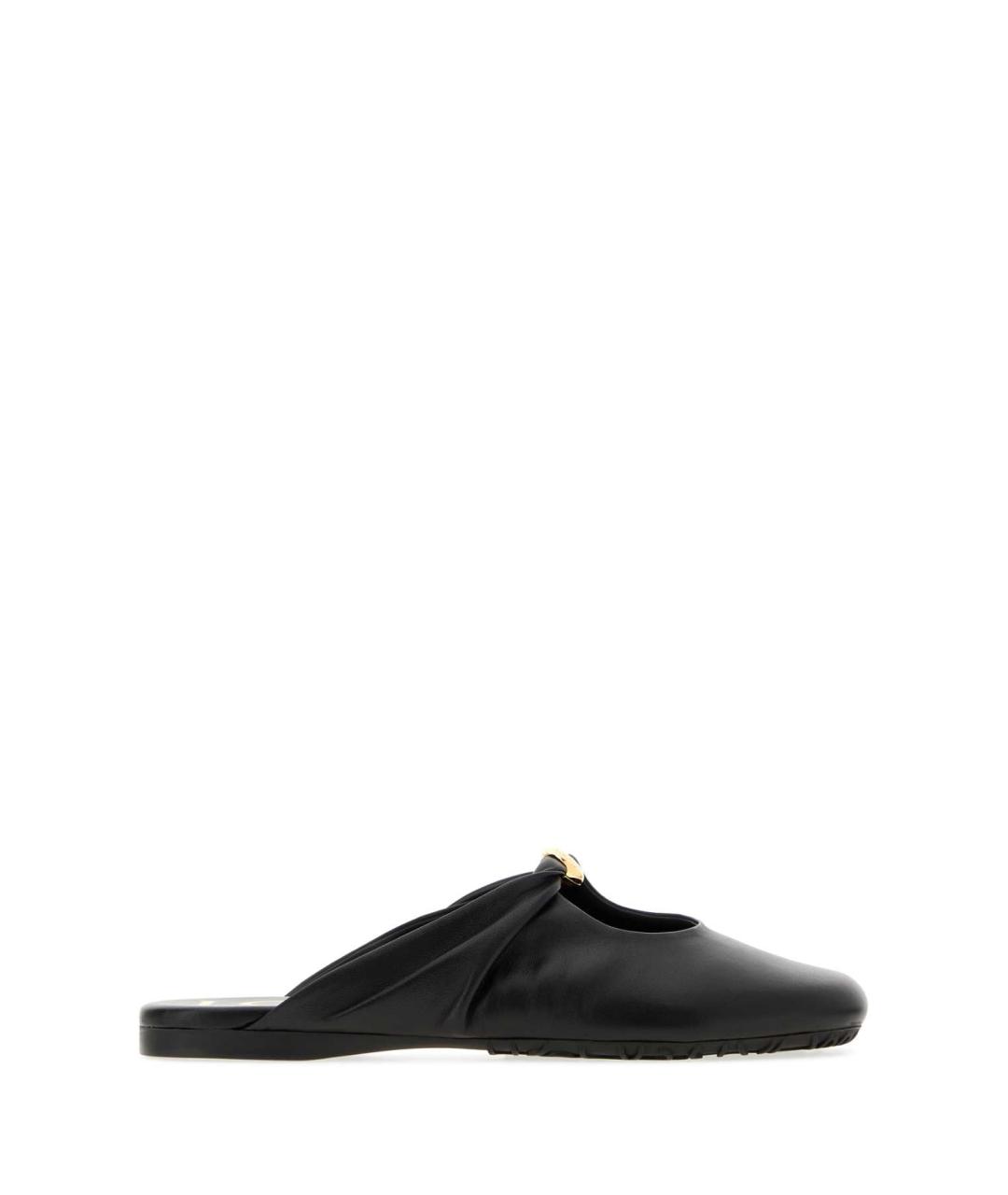 LOEWE Черные кожаные мюли, фото 1