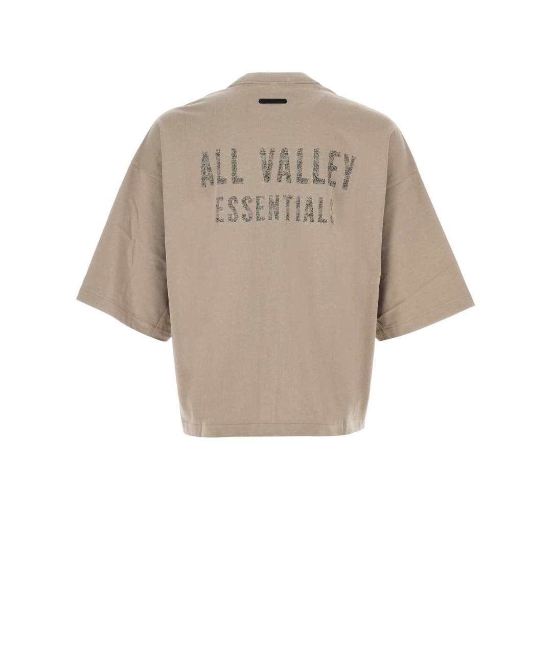 FEAR OF GOD ESSENTIALS Бежевая хлопковая футболка, фото 2