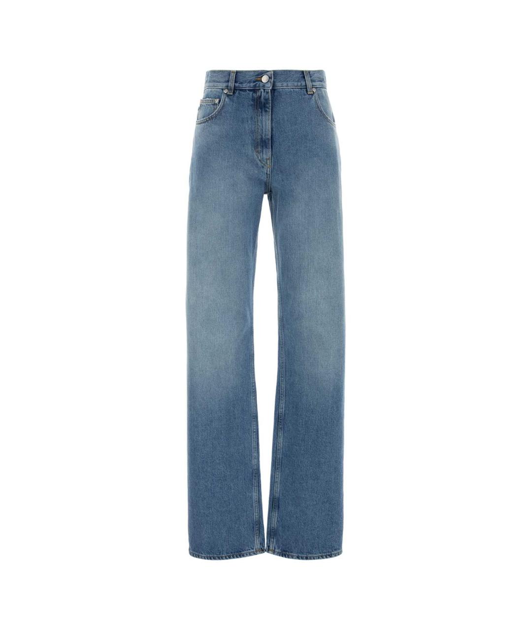 CALVIN KLEIN COLLECTION Голубые хлопковые прямые джинсы, фото 1