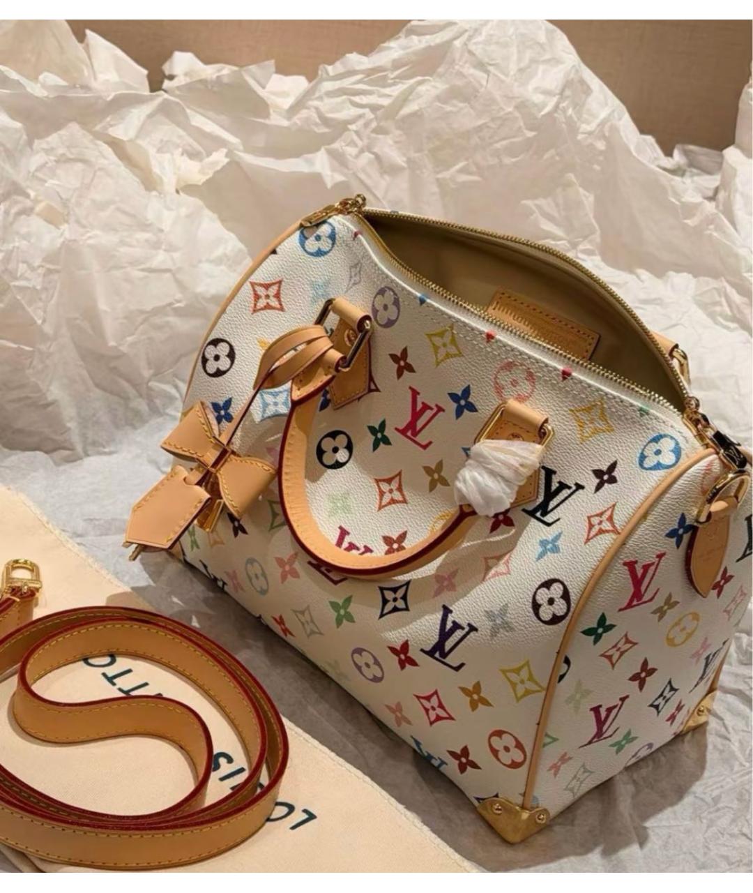LOUIS VUITTON Белая сумка тоут из искусственной кожи, фото 5