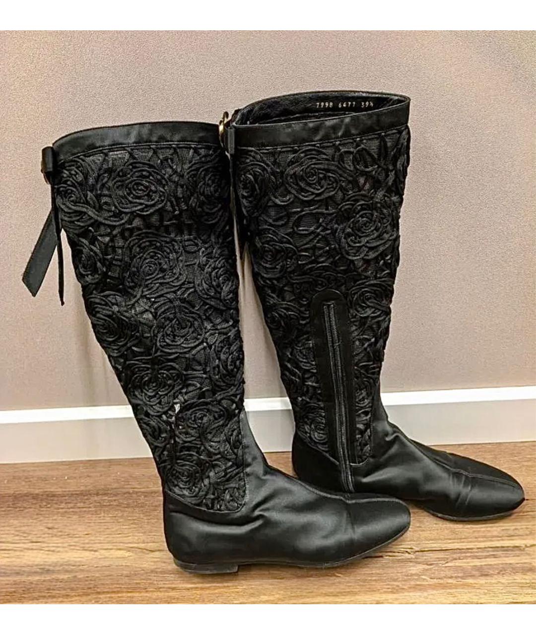 VERSACE Черные кожаные сапоги, фото 3