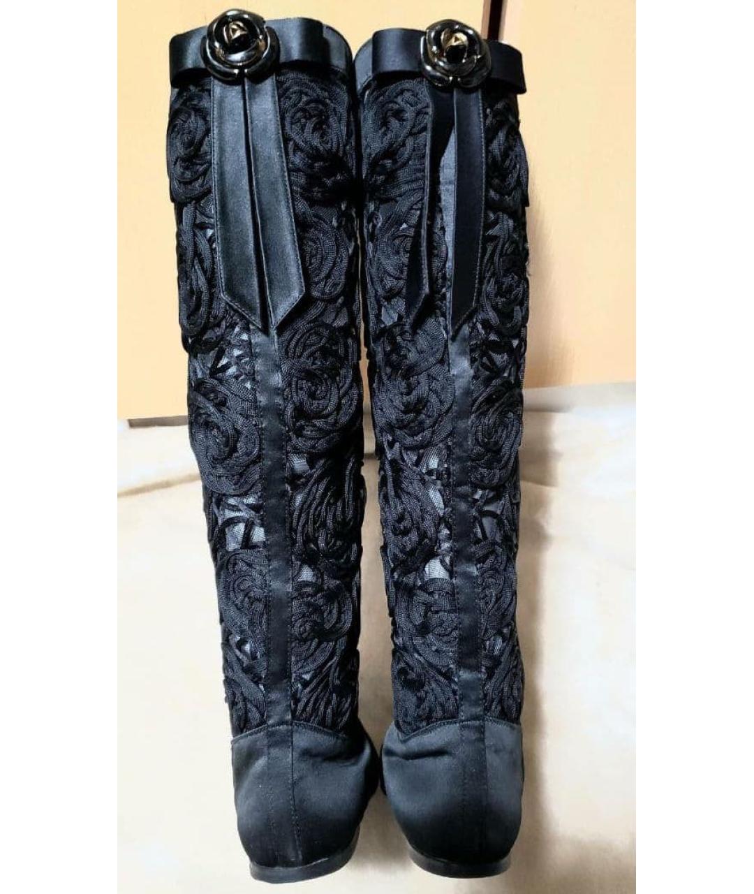 VERSACE Черные кожаные сапоги, фото 4