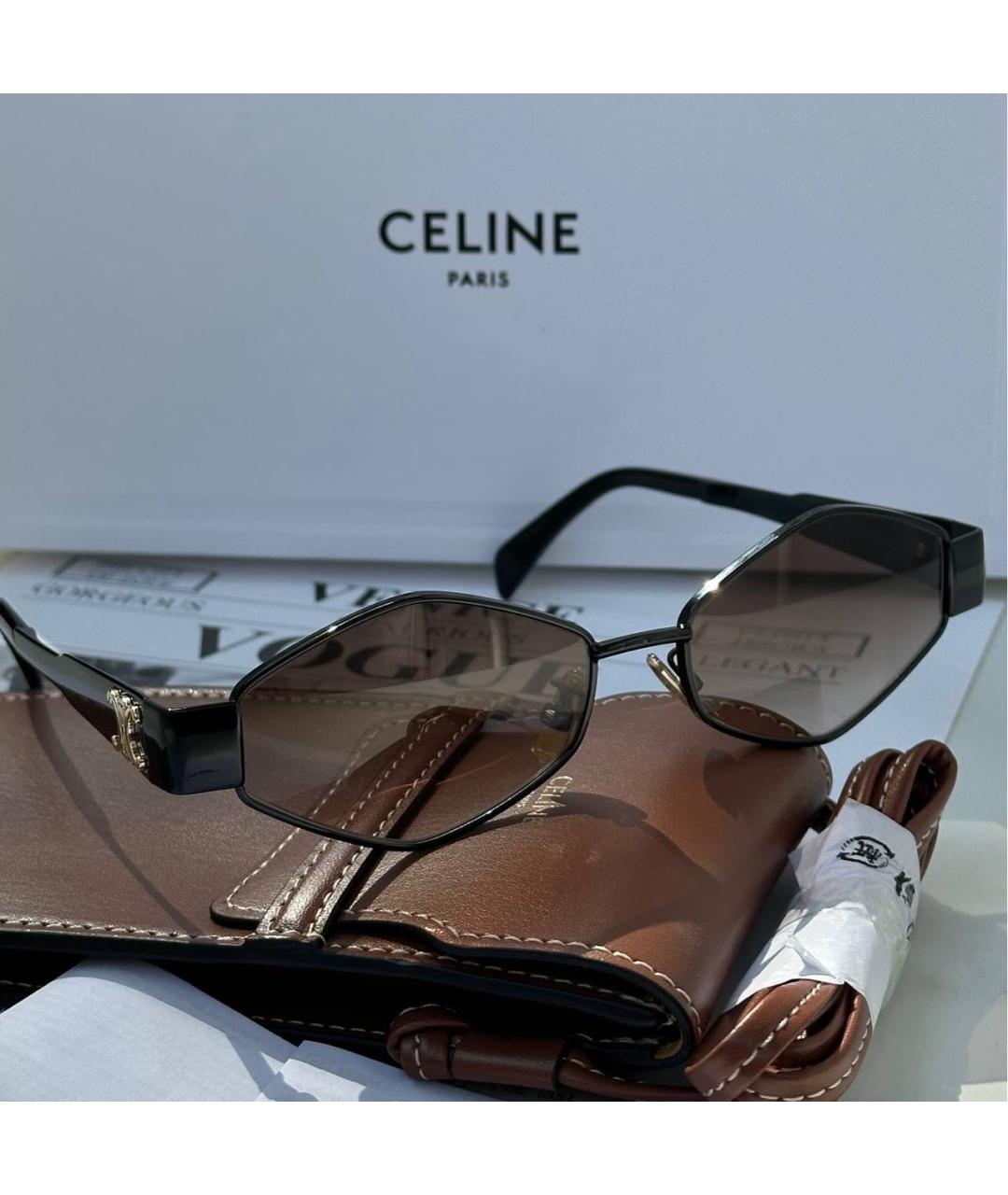 CELINE Черные металлические солнцезащитные очки, фото 4