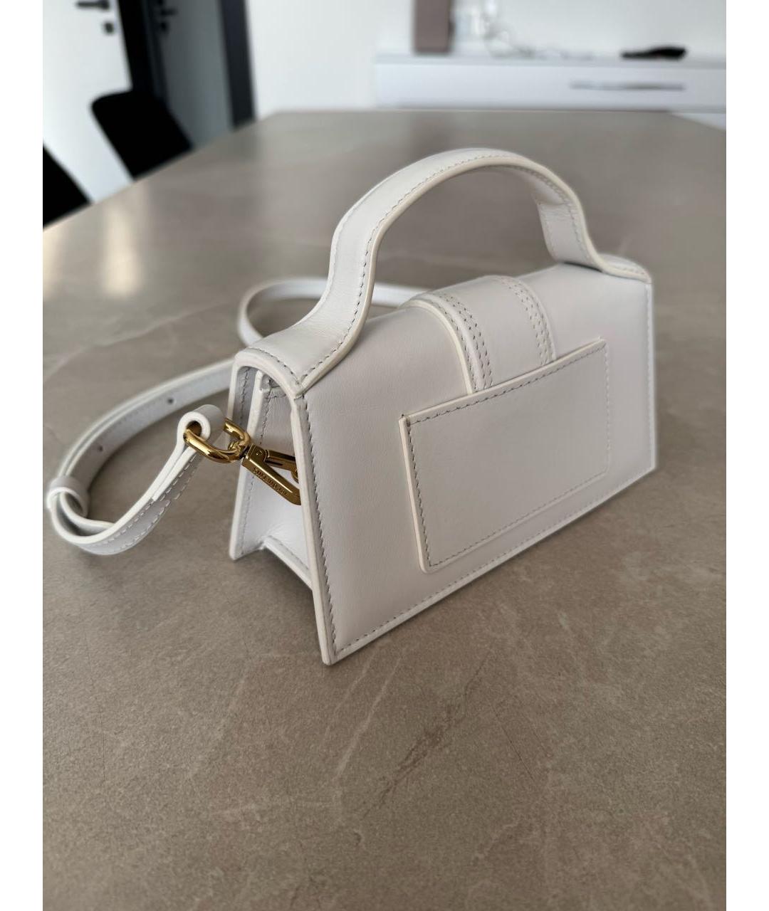 JACQUEMUS Белая кожаная сумка через плечо, фото 3