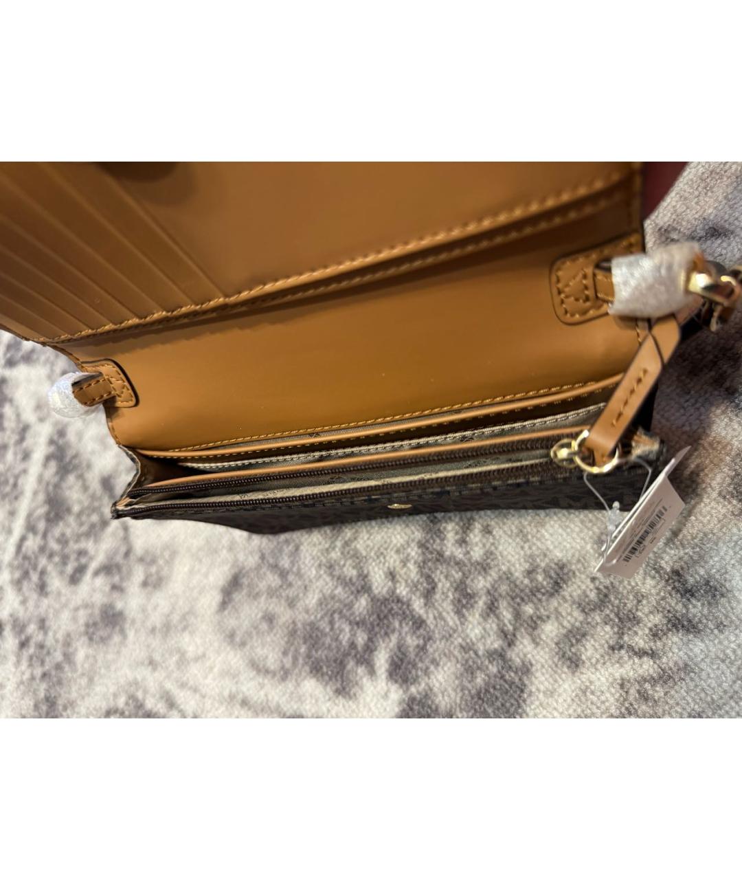 MICHAEL KORS Коричневая сумка через плечо из канвы, фото 4