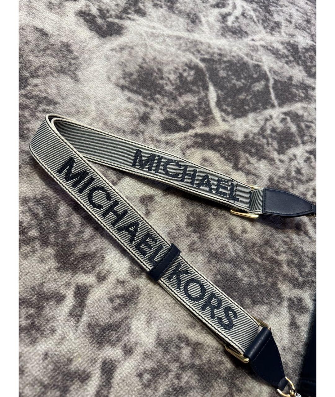 MICHAEL KORS Темно-синяя кожаная сумка через плечо, фото 6