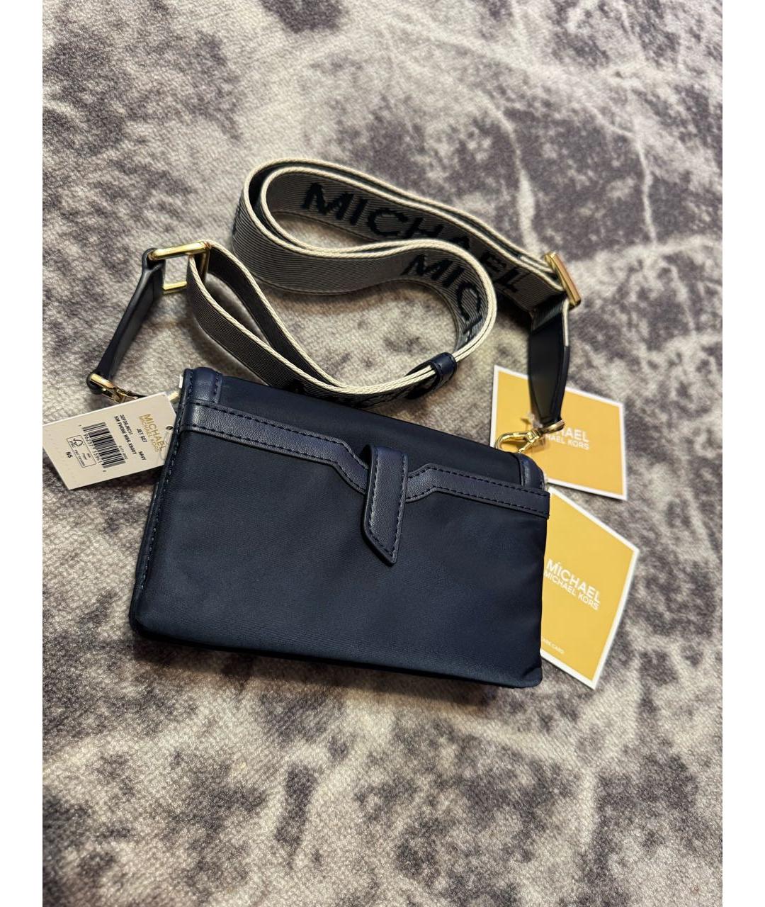 MICHAEL KORS Темно-синяя кожаная сумка через плечо, фото 3
