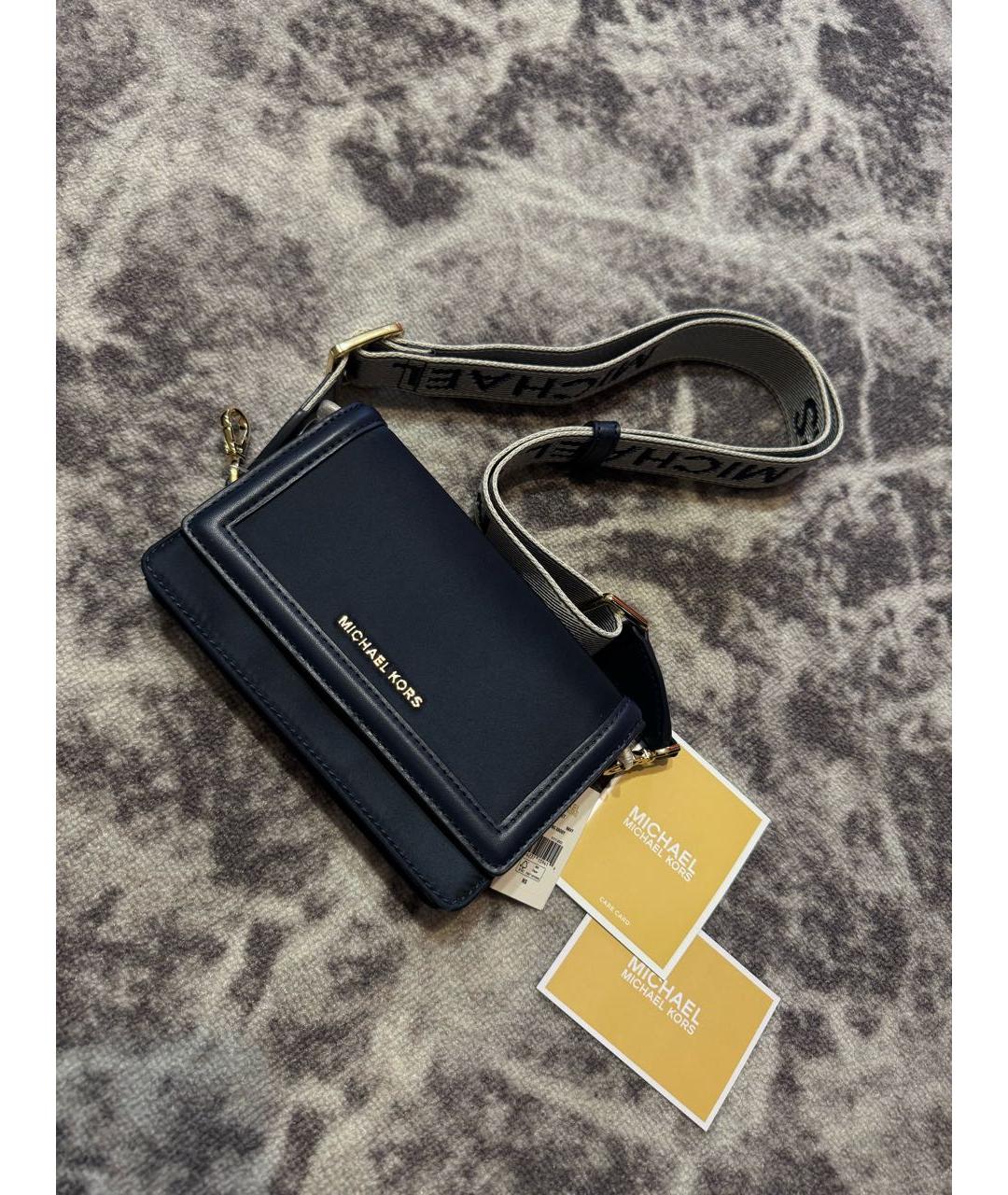 MICHAEL KORS Темно-синяя кожаная сумка через плечо, фото 2