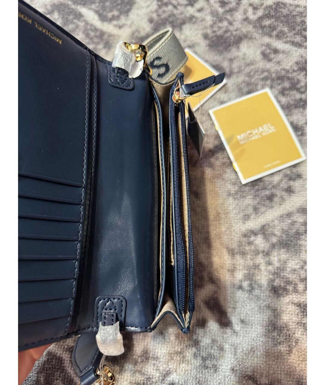 MICHAEL KORS Темно-синяя кожаная сумка через плечо, фото 4
