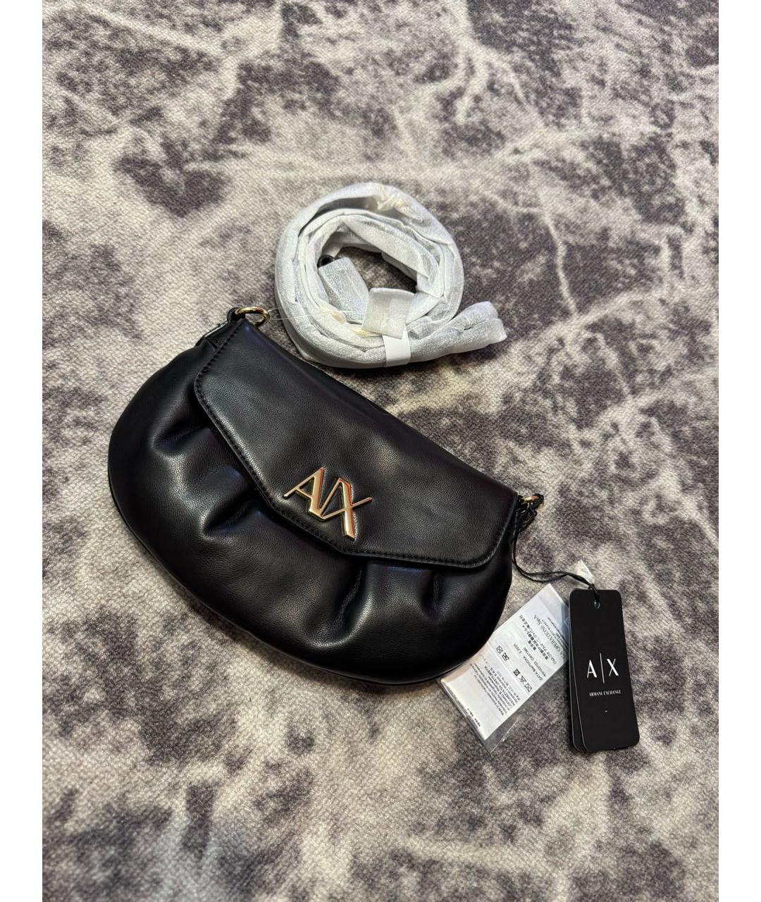 ARMANI EXCHANGE Черная сумка через плечо из искусственной кожи, фото 2