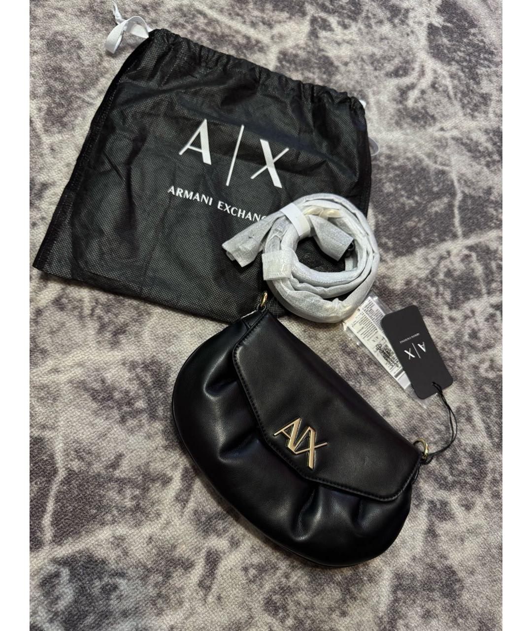 ARMANI EXCHANGE Черная сумка через плечо из искусственной кожи, фото 6