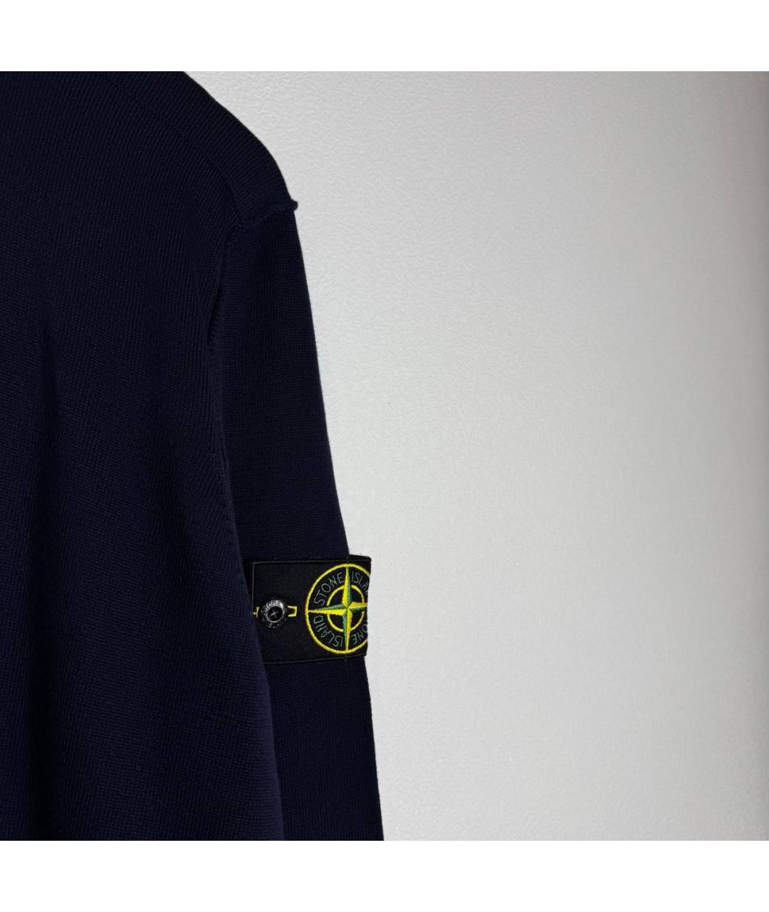 STONE ISLAND Темно-синий хлопковый джемпер / свитер, фото 3