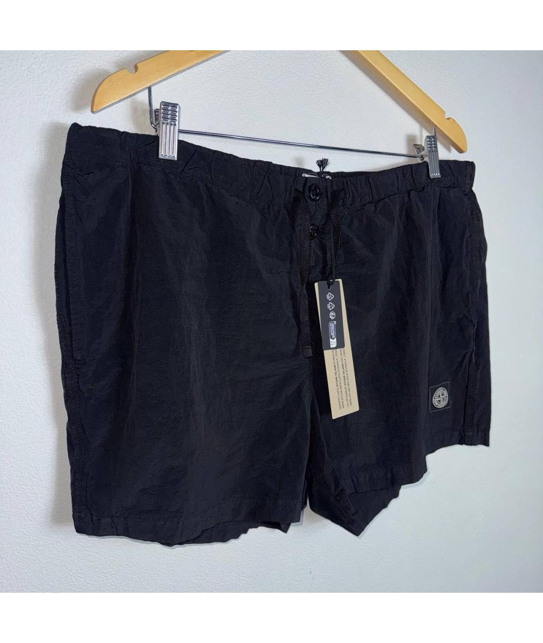 STONE ISLAND Черные нейлоновые шорты, фото 8