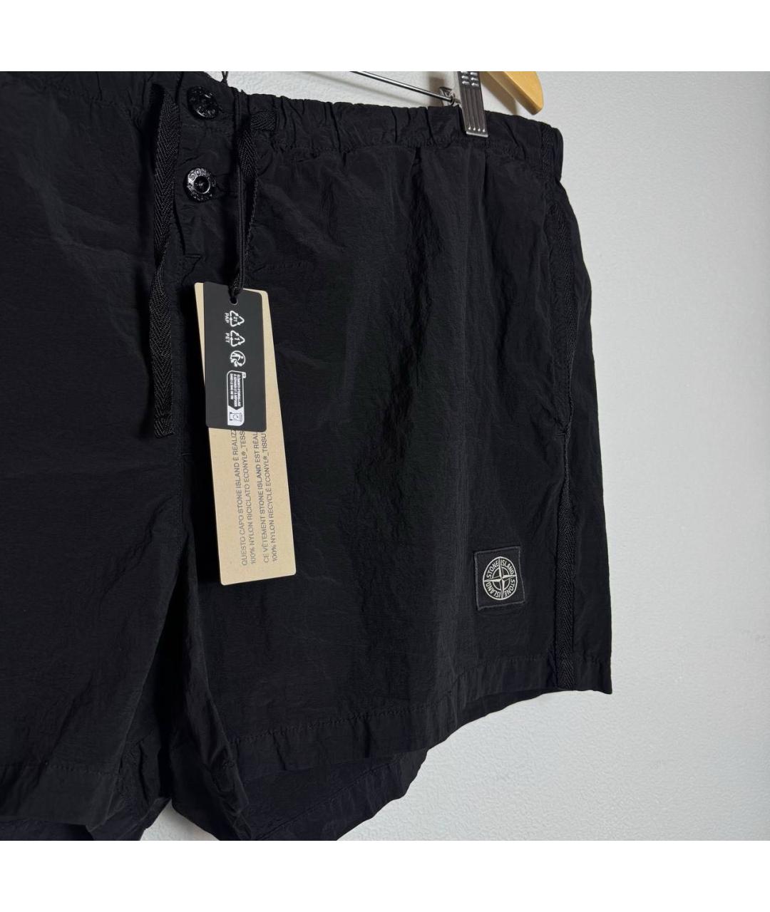 STONE ISLAND Черные нейлоновые шорты, фото 6