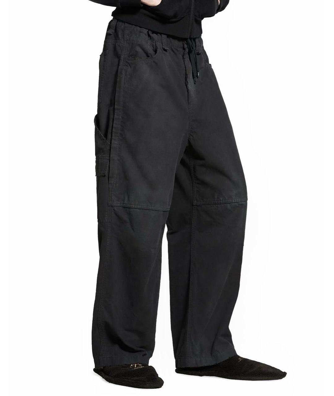BALENCIAGA Черные хлопковые повседневные брюки, фото 4