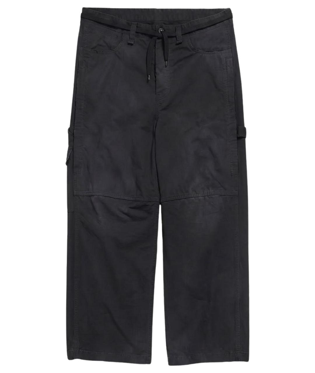 BALENCIAGA Черные хлопковые повседневные брюки, фото 1