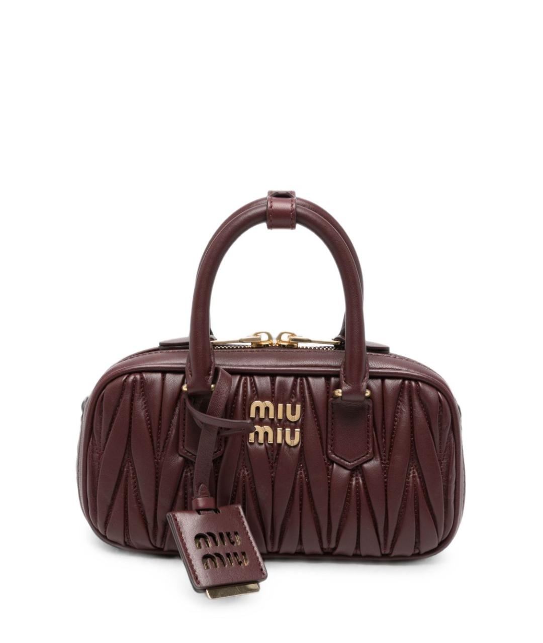 MIU MIU Бордовая кожаная сумка через плечо, фото 1