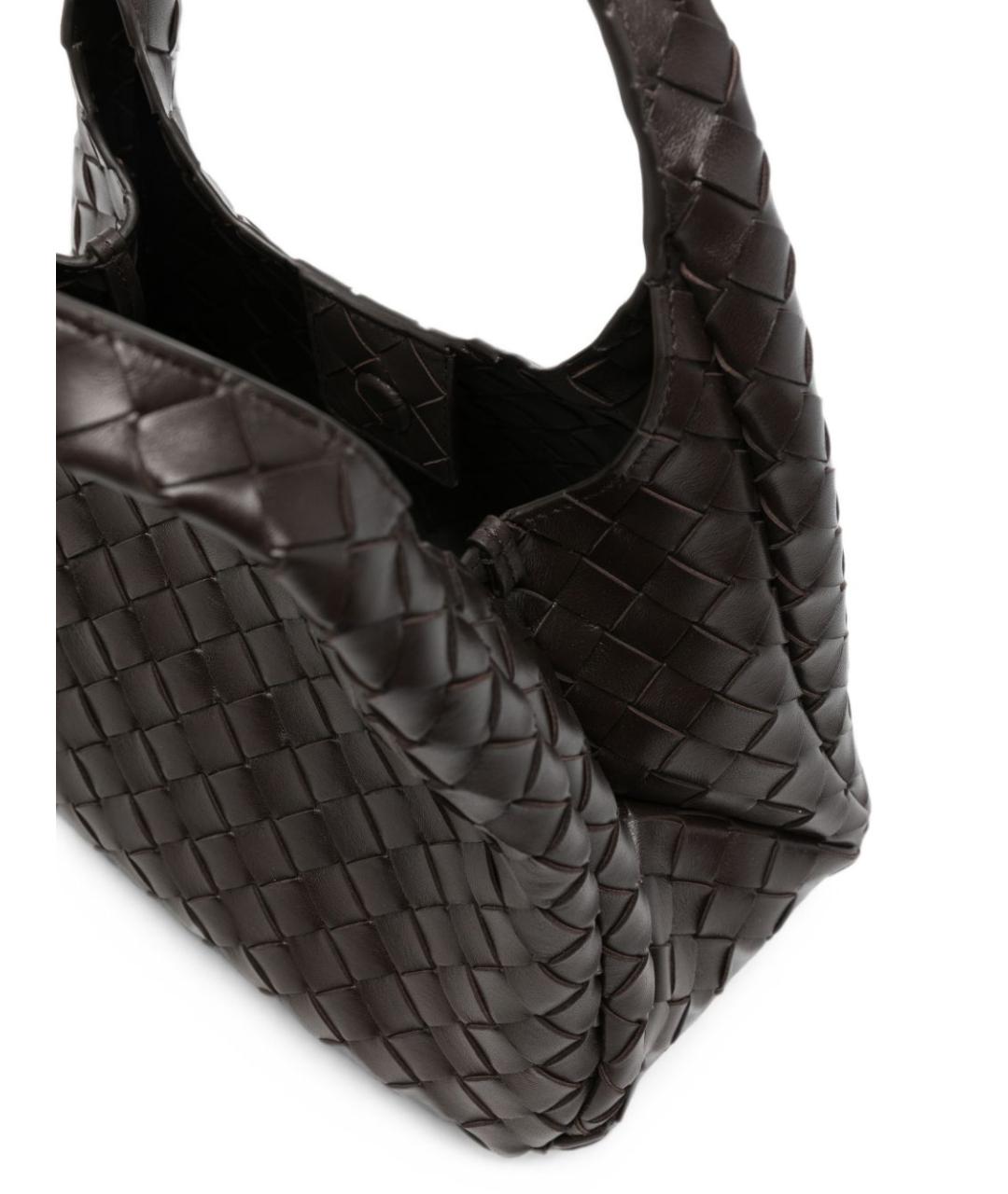 BOTTEGA VENETA Коричневая кожаная сумка с короткими ручками, фото 3