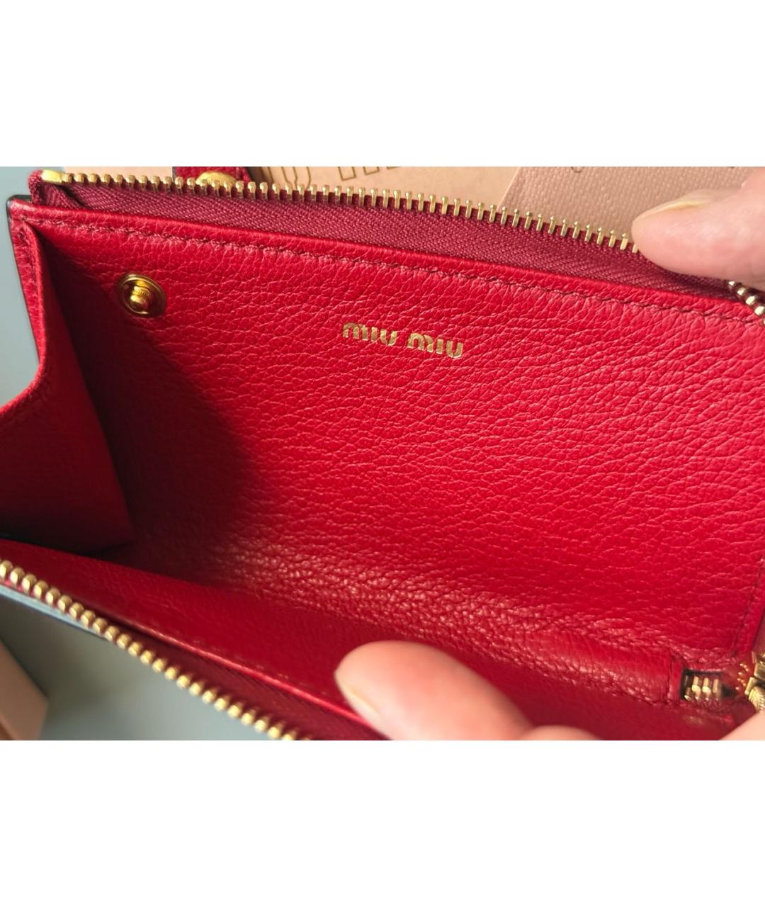 MIU MIU Красный кожаный кошелек, фото 8