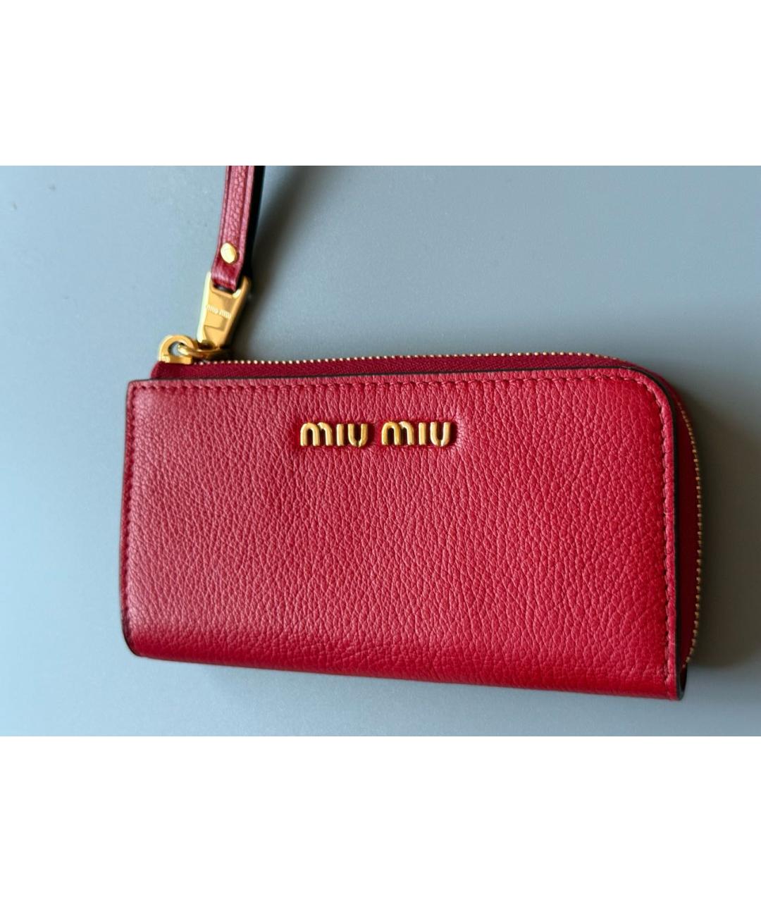 MIU MIU Красный кожаный кошелек, фото 9