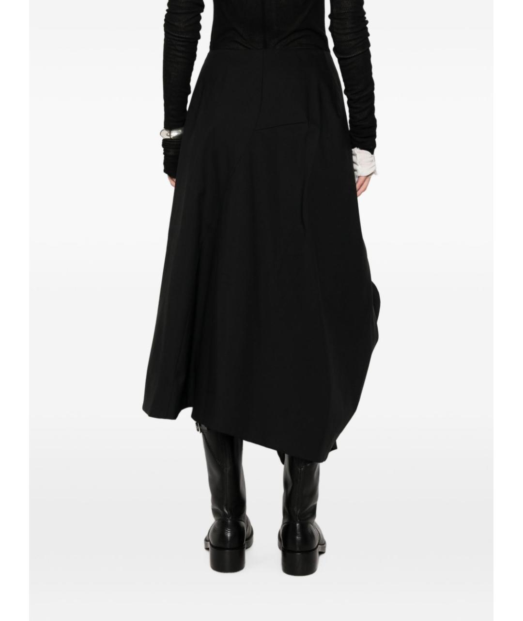 COMME DES GARÇONS Черная шерстяная юбка миди, фото 2