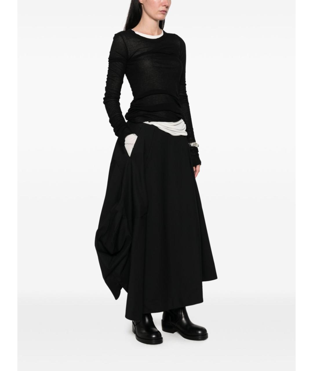 COMME DES GARÇONS Черная шерстяная юбка миди, фото 5