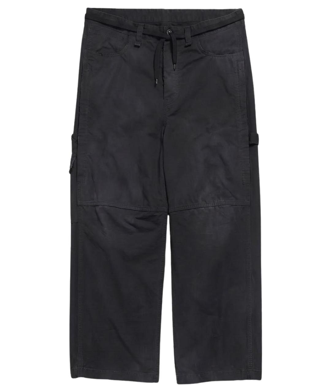 BALENCIAGA Черные хлопковые брюки широкие, фото 1