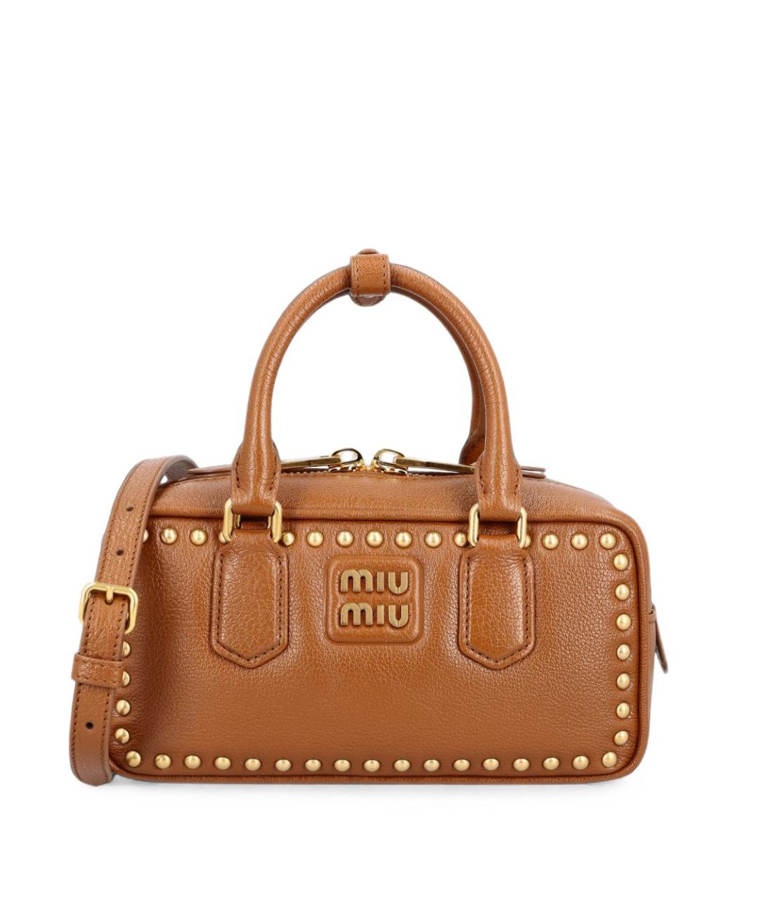 MIU MIU Бежевая кожаная сумка тоут, фото 1