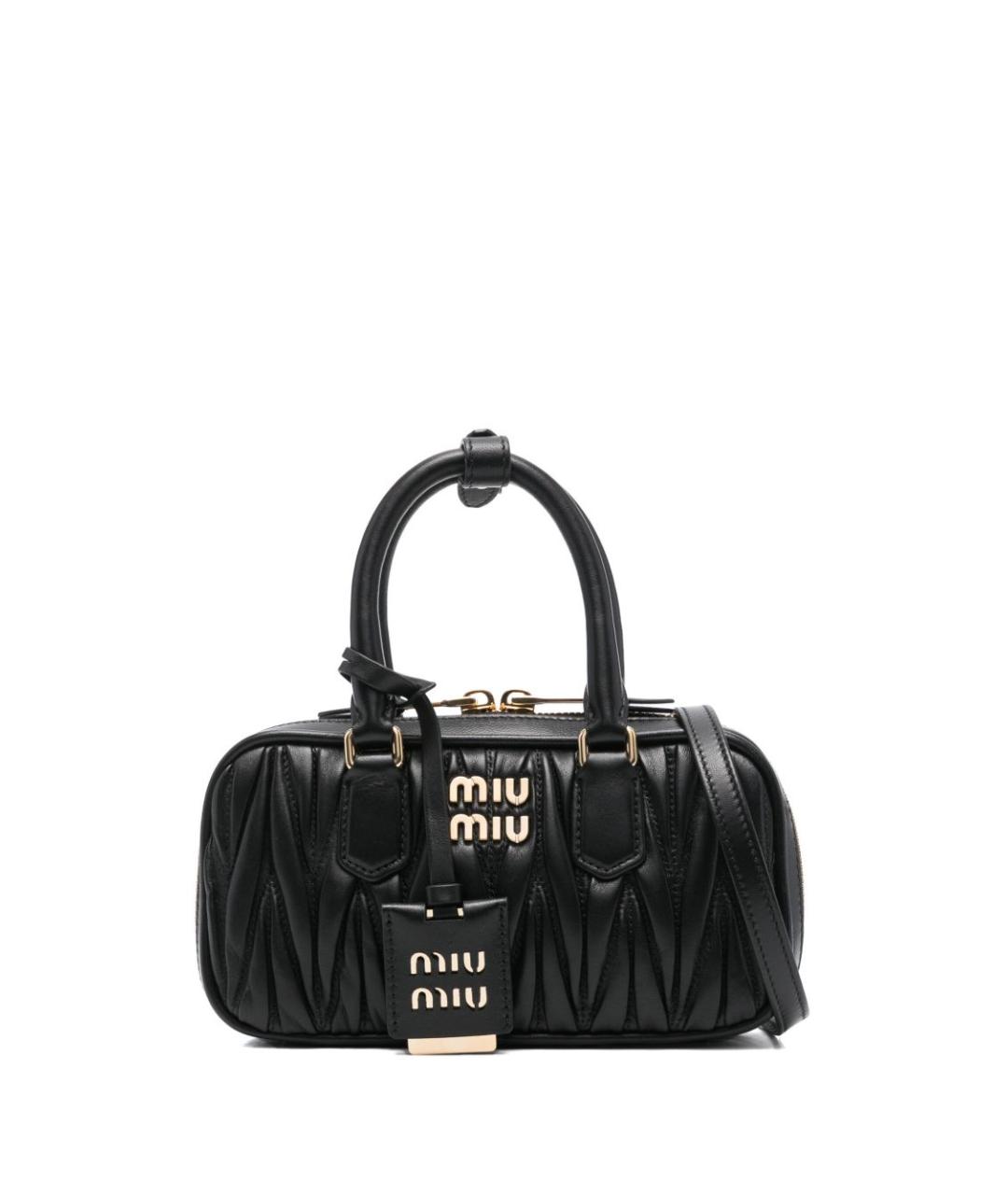 MIU MIU Черная кожаная сумка через плечо, фото 1