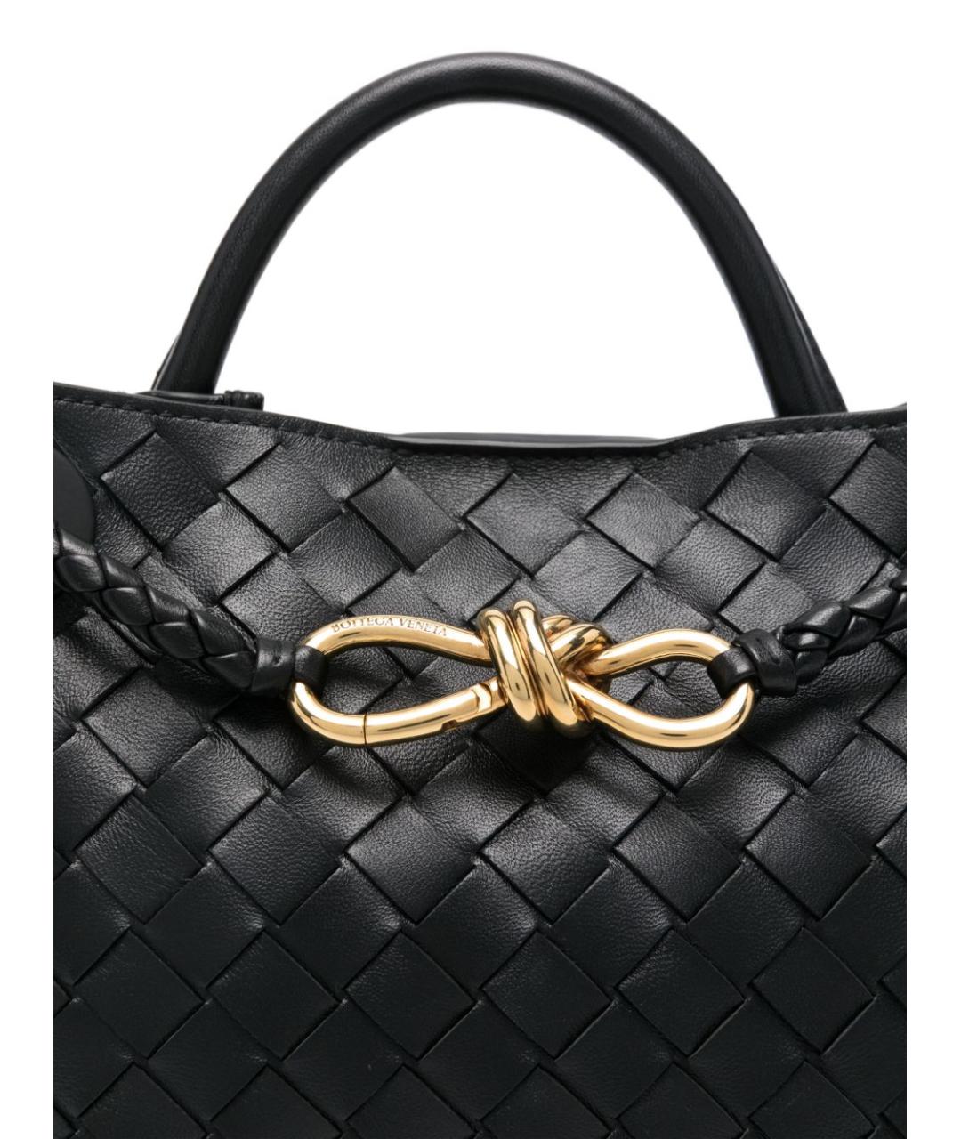 BOTTEGA VENETA Черная кожаная сумка через плечо, фото 5