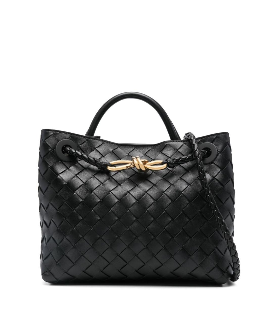 BOTTEGA VENETA Черная кожаная сумка через плечо, фото 1