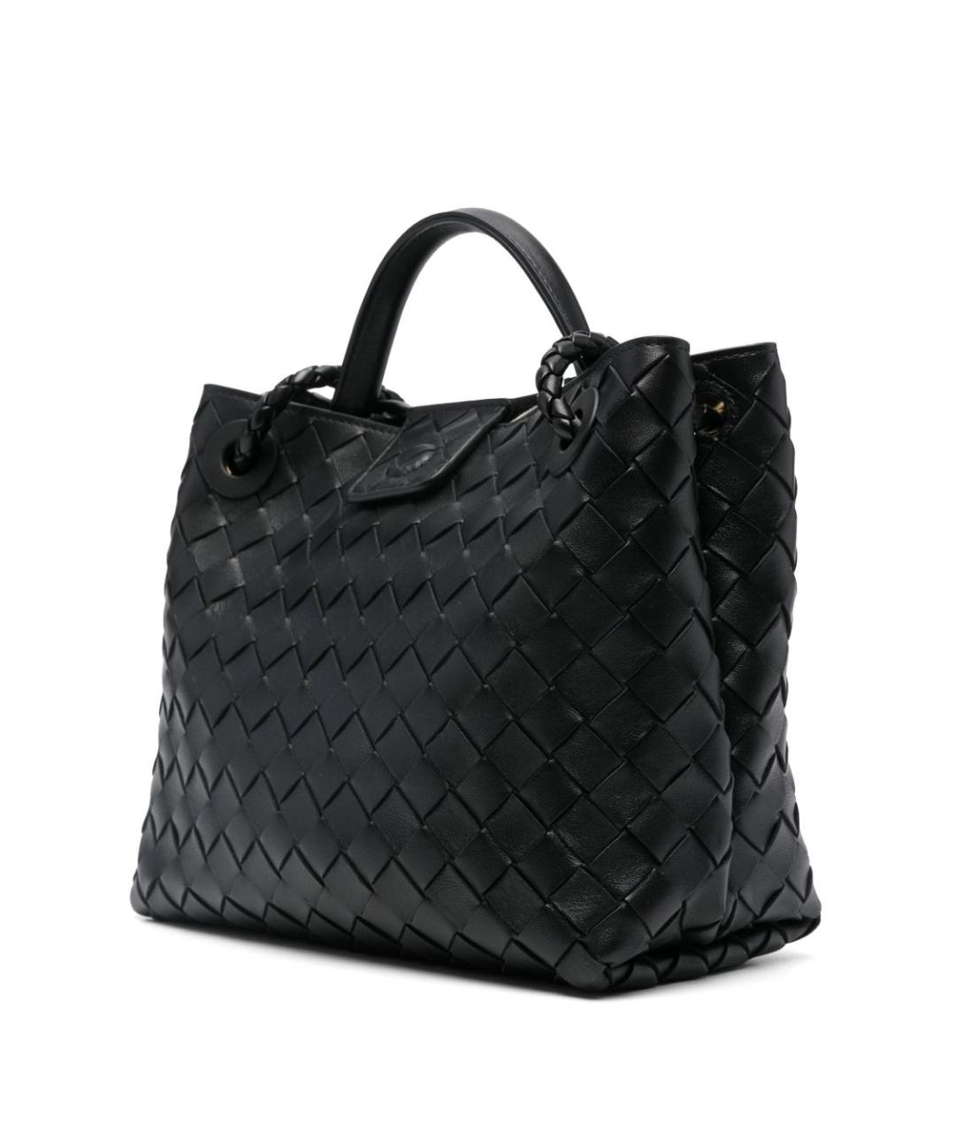 BOTTEGA VENETA Черная кожаная сумка через плечо, фото 3