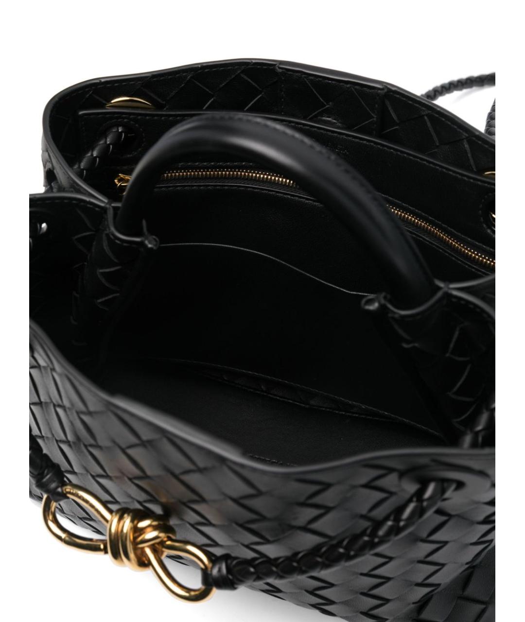 BOTTEGA VENETA Черная кожаная сумка через плечо, фото 4