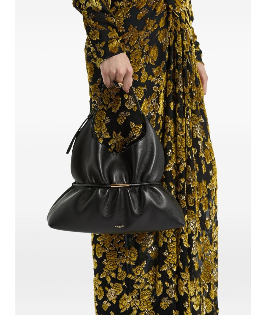 BALMAIN Черная кожаная сумка тоут, фото 5