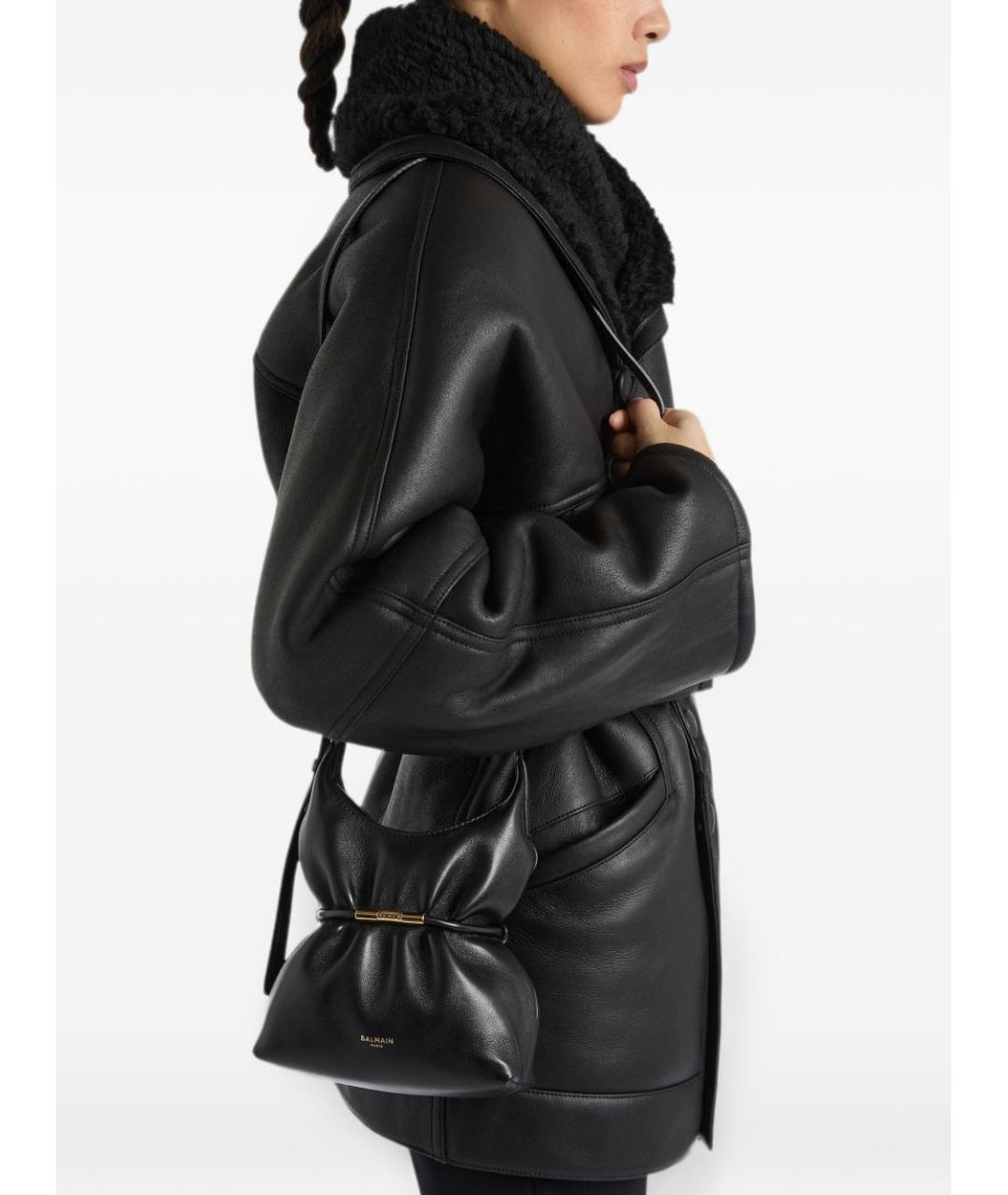 BALMAIN Черная кожаная сумка тоут, фото 7