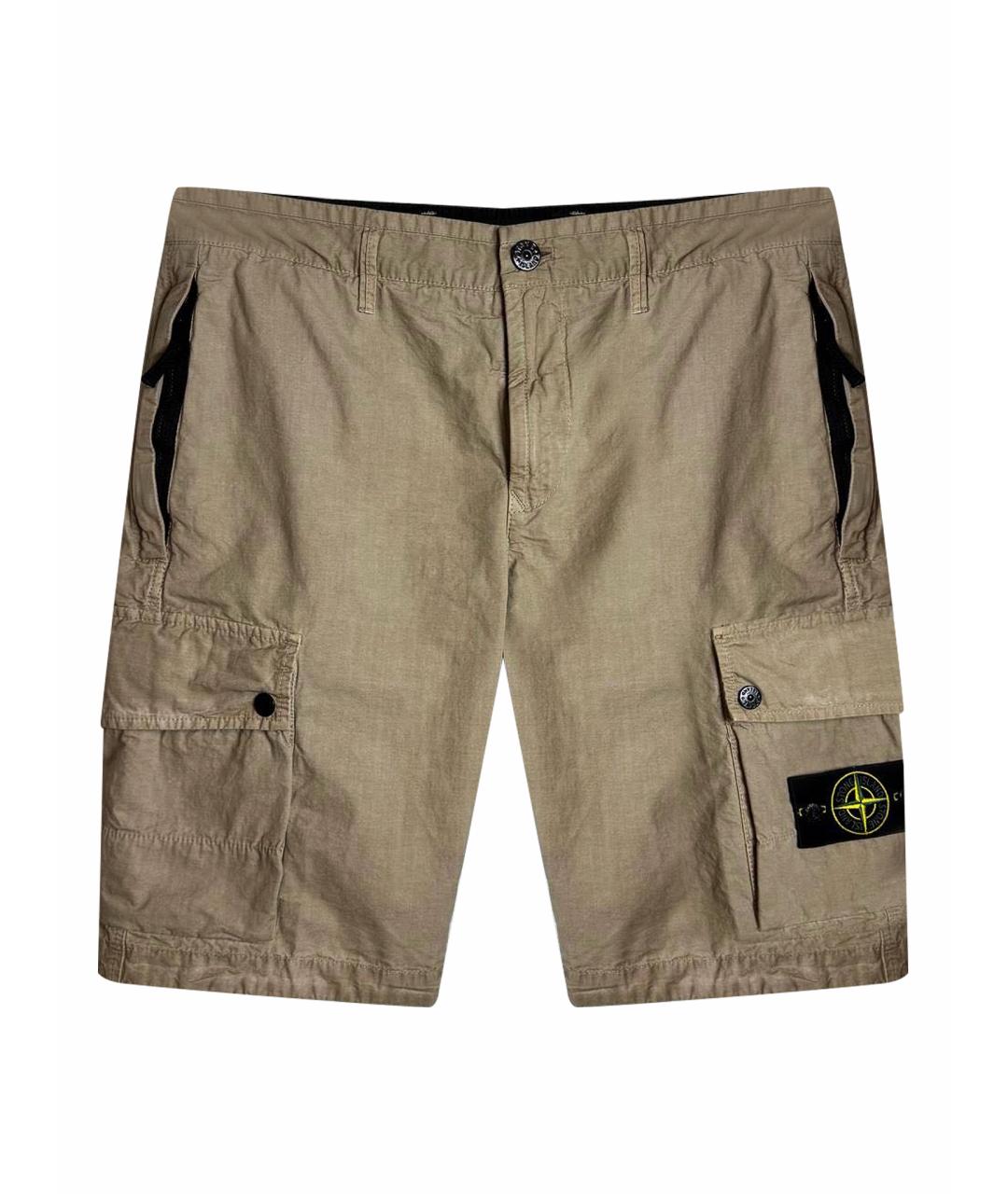 STONE ISLAND Бежевые хлопковые шорты, фото 1