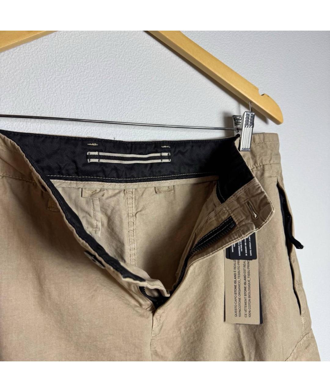 STONE ISLAND Бежевые хлопковые шорты, фото 6