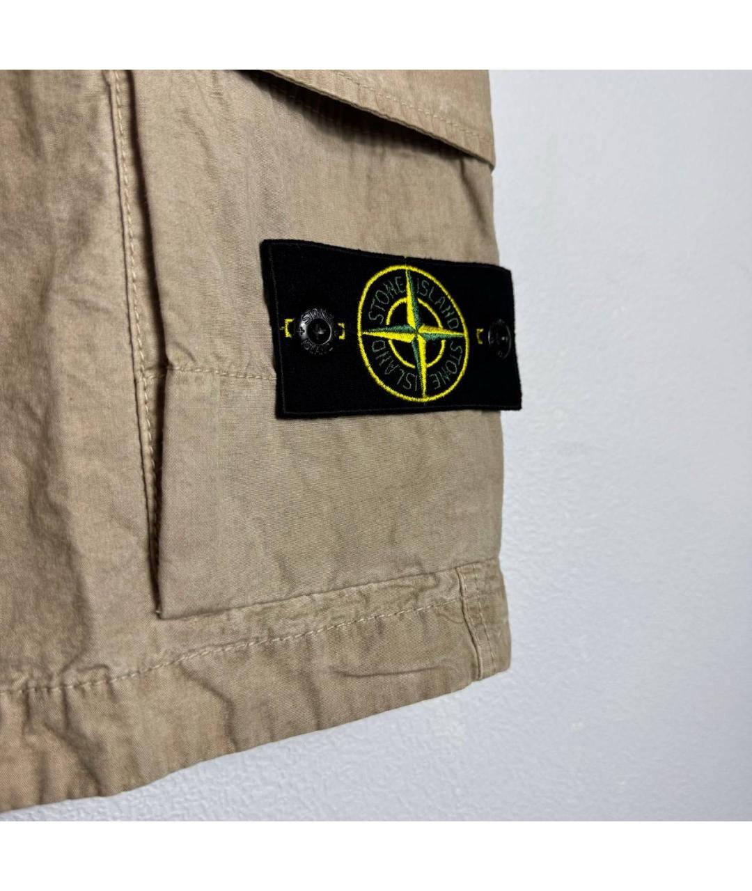 STONE ISLAND Бежевые хлопковые шорты, фото 4