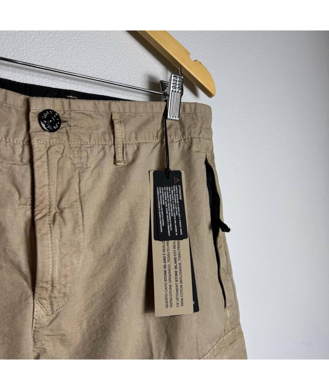 STONE ISLAND Бежевые хлопковые шорты, фото 5