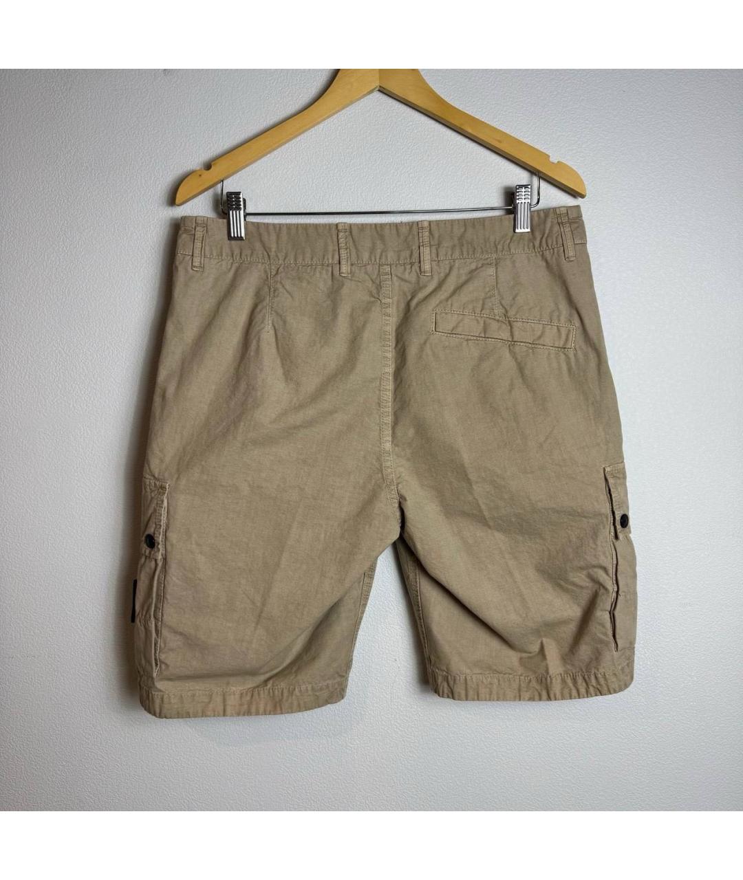 STONE ISLAND Бежевые хлопковые шорты, фото 2
