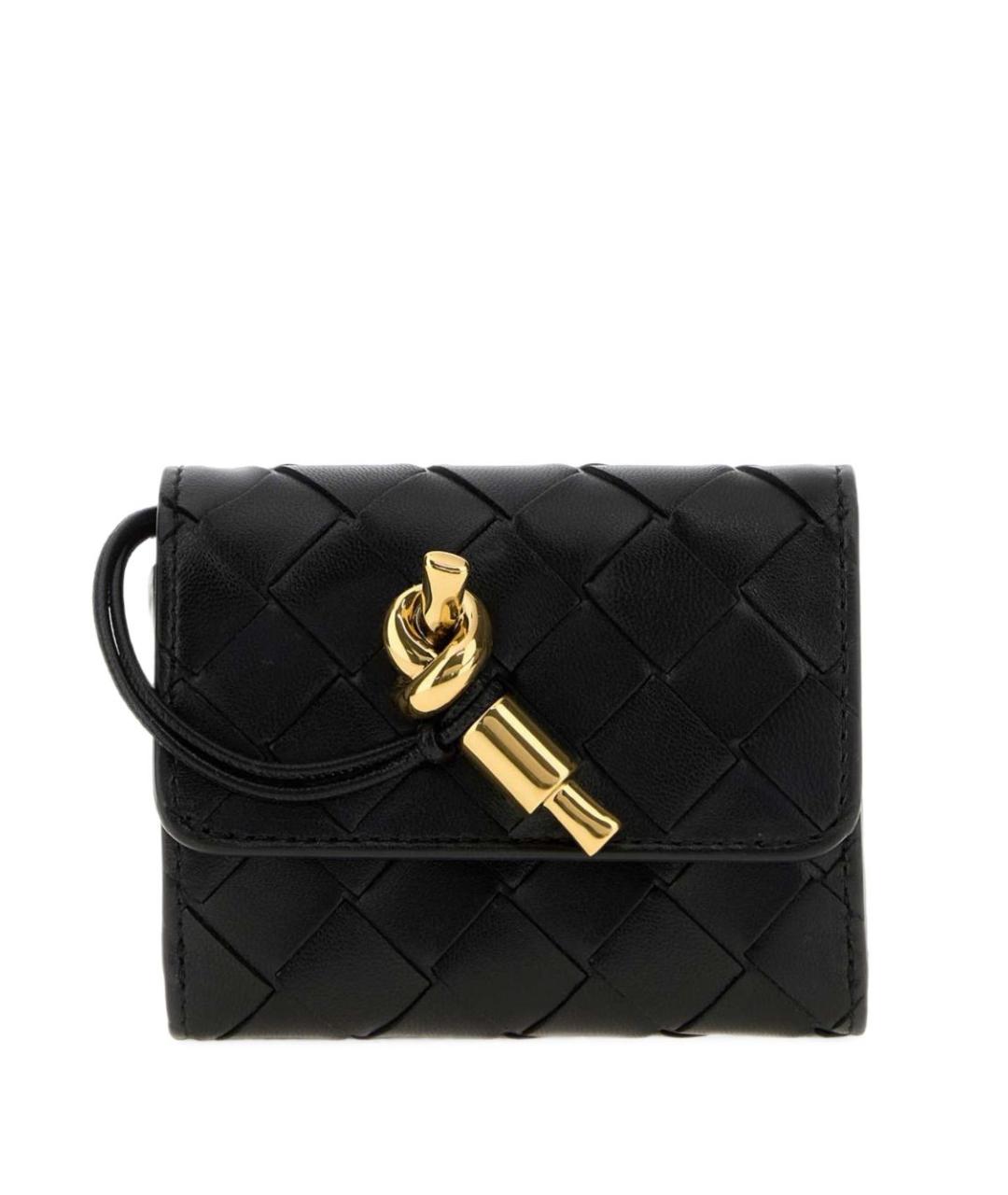 BOTTEGA VENETA Черный кожаный кошелек, фото 1