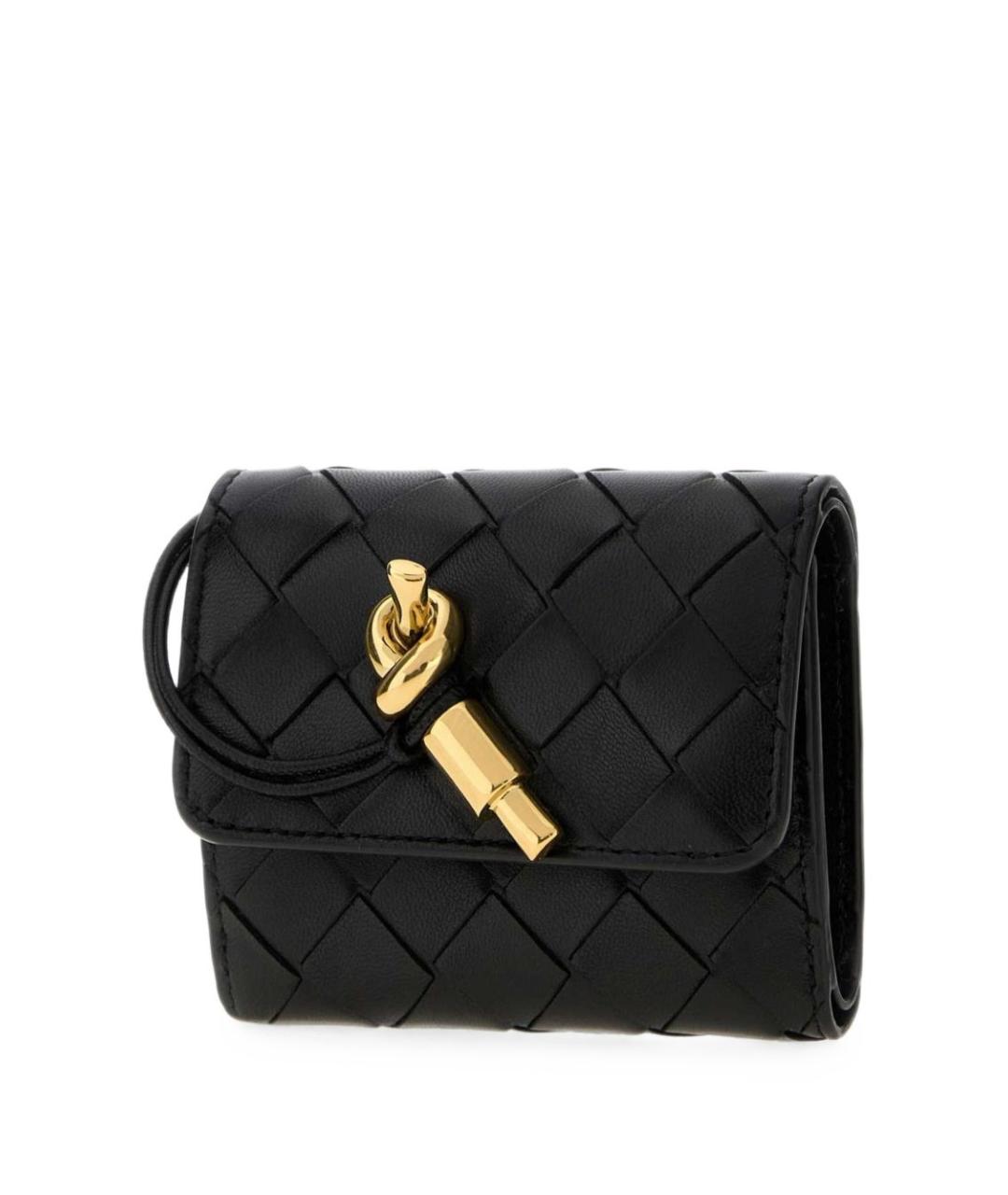 BOTTEGA VENETA Черный кожаный кошелек, фото 2