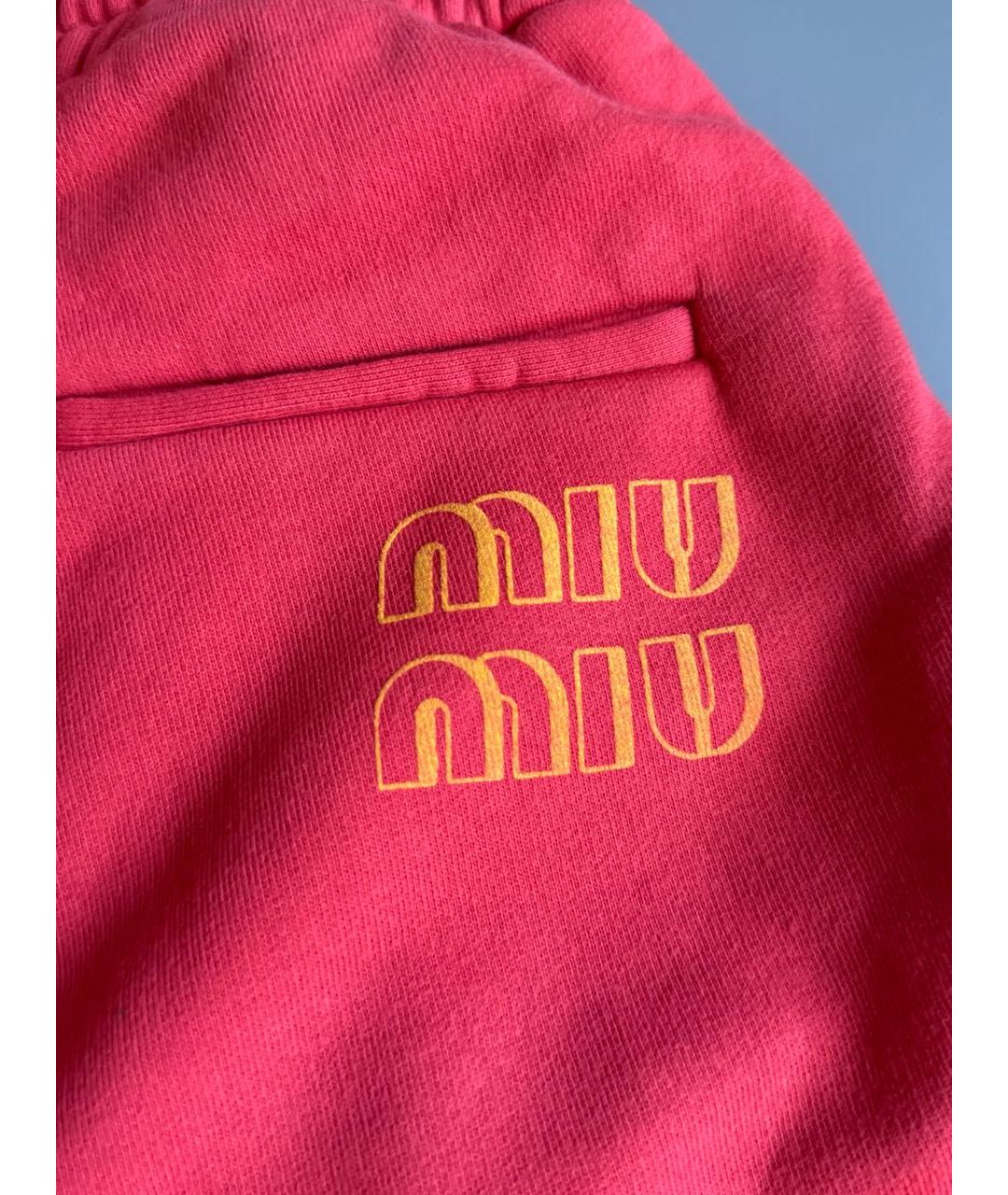 MIU MIU Коралловые хлопковые шорты, фото 4