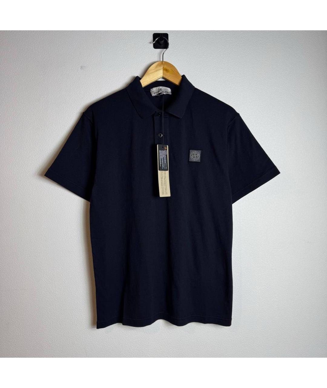 STONE ISLAND Темно-синее хлопковое поло с коротким рукавом, фото 6