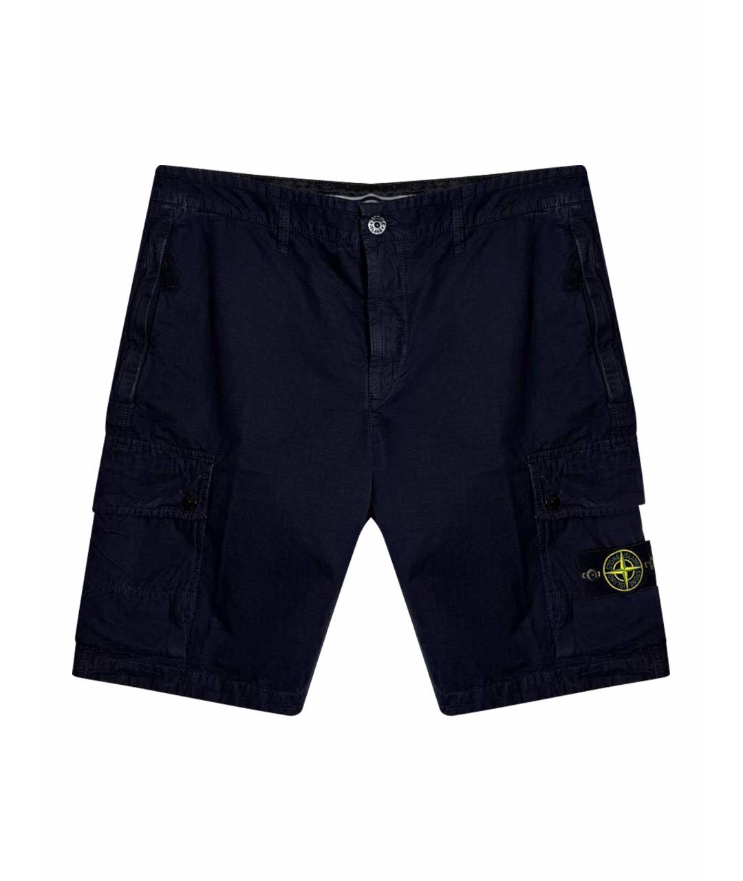 STONE ISLAND Темно-синие хлопковые шорты, фото 1